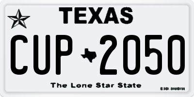 TX license plate CUP2050