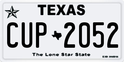 TX license plate CUP2052