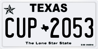 TX license plate CUP2053
