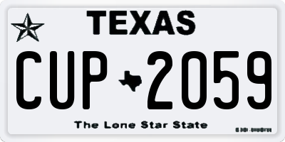TX license plate CUP2059