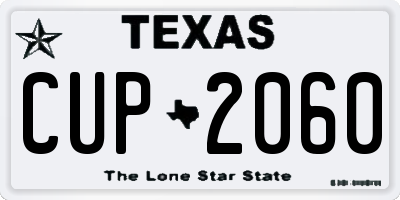 TX license plate CUP2060