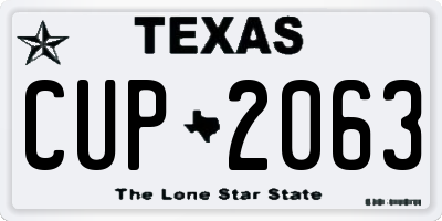 TX license plate CUP2063