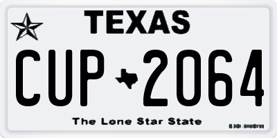 TX license plate CUP2064