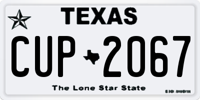 TX license plate CUP2067
