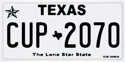TX license plate CUP2070