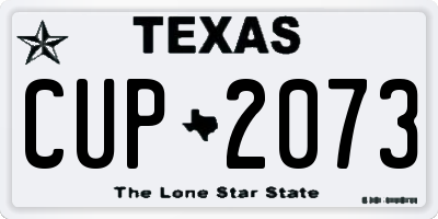 TX license plate CUP2073