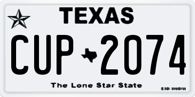TX license plate CUP2074