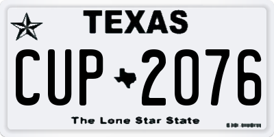TX license plate CUP2076