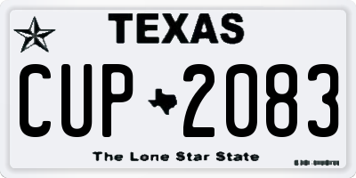 TX license plate CUP2083
