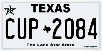 TX license plate CUP2084