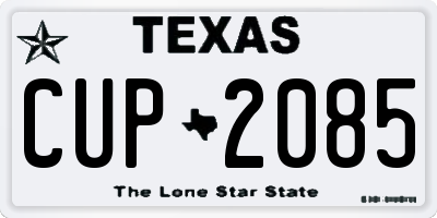 TX license plate CUP2085