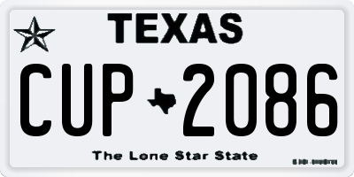 TX license plate CUP2086