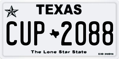 TX license plate CUP2088
