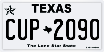 TX license plate CUP2090