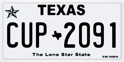 TX license plate CUP2091