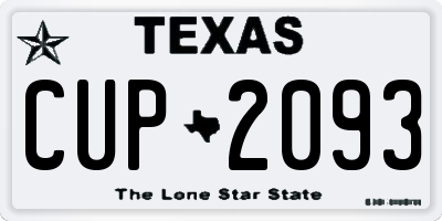TX license plate CUP2093