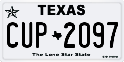 TX license plate CUP2097