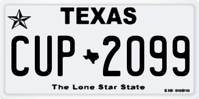 TX license plate CUP2099