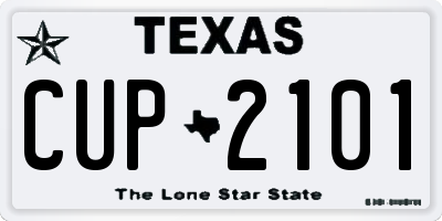 TX license plate CUP2101