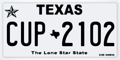 TX license plate CUP2102