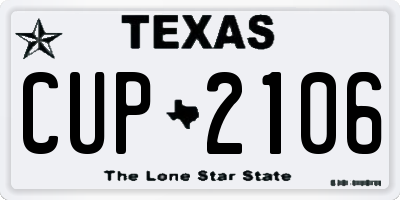 TX license plate CUP2106