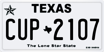 TX license plate CUP2107