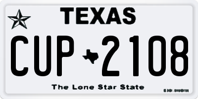TX license plate CUP2108