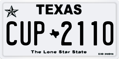 TX license plate CUP2110