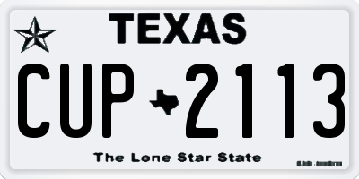 TX license plate CUP2113