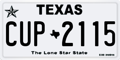 TX license plate CUP2115