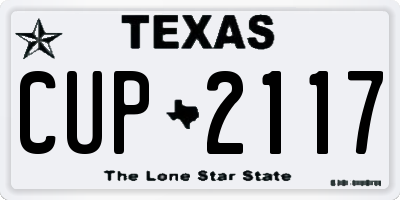 TX license plate CUP2117