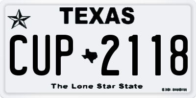 TX license plate CUP2118
