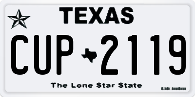 TX license plate CUP2119
