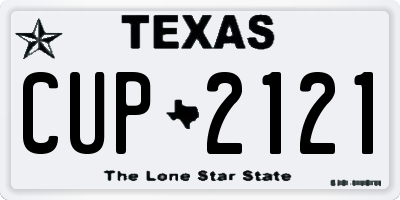 TX license plate CUP2121
