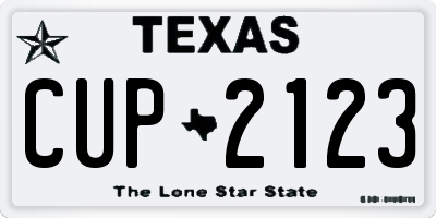 TX license plate CUP2123