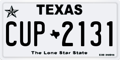 TX license plate CUP2131