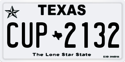 TX license plate CUP2132