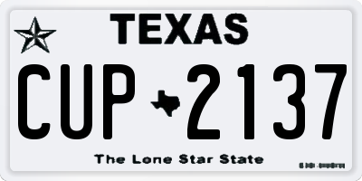 TX license plate CUP2137