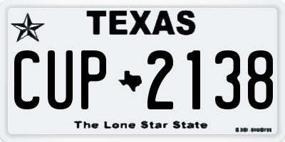 TX license plate CUP2138