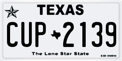 TX license plate CUP2139
