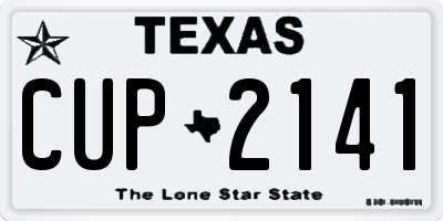 TX license plate CUP2141