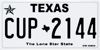 TX license plate CUP2144