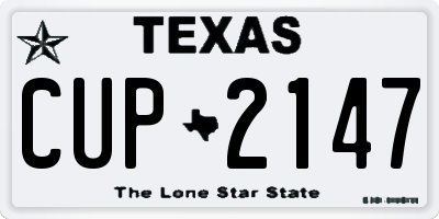 TX license plate CUP2147
