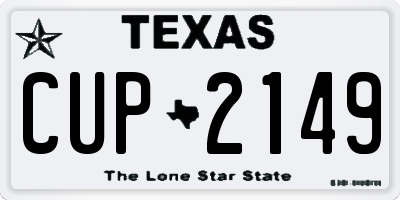 TX license plate CUP2149