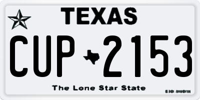 TX license plate CUP2153