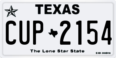 TX license plate CUP2154