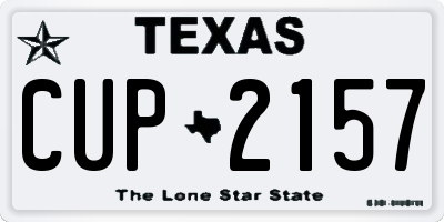 TX license plate CUP2157