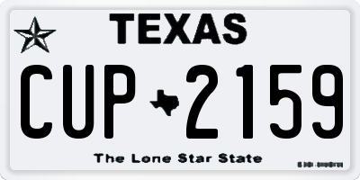 TX license plate CUP2159
