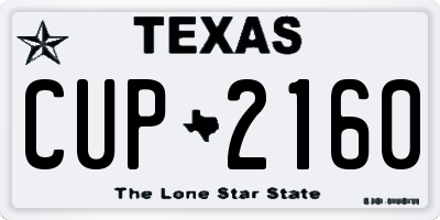 TX license plate CUP2160