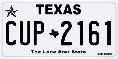 TX license plate CUP2161
